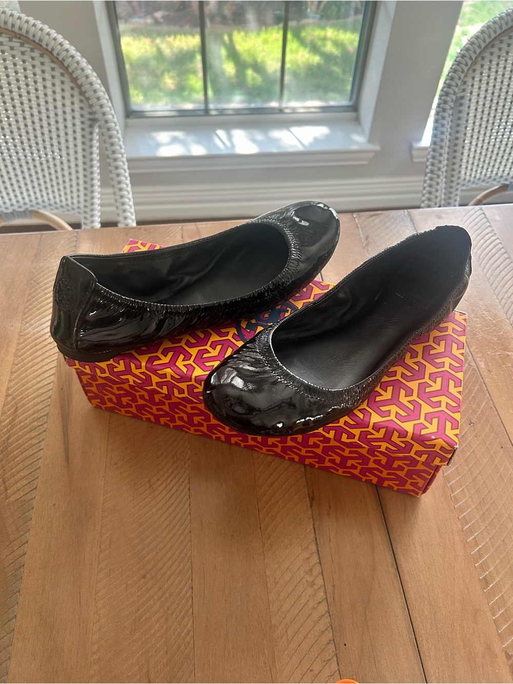 Tory Burch Black Patent Leather Ballet Flats